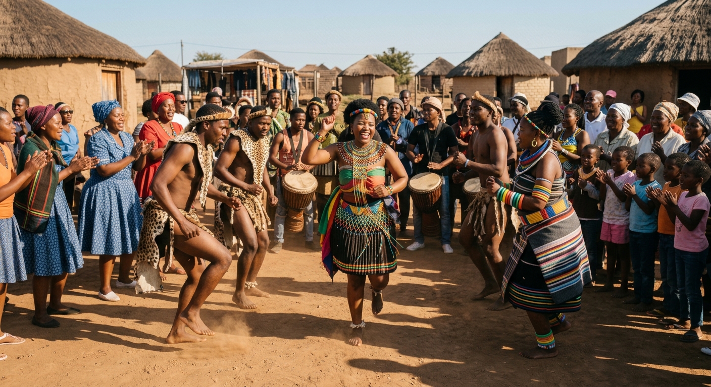 Traditional dancers in cultural dress